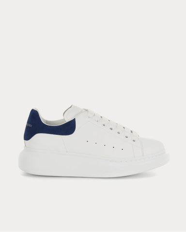 Alexander McQueen Leather White Paris Blue Low Top Sneakers