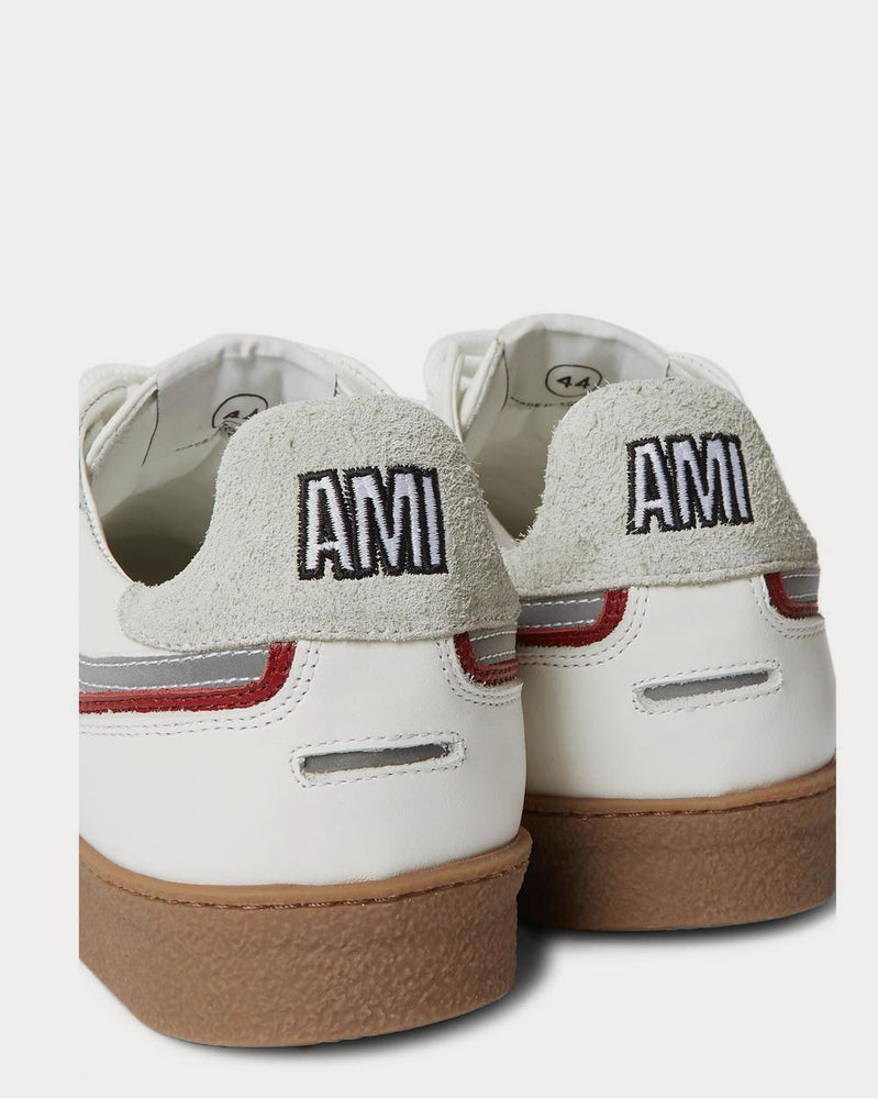 AMI Leather and Suede  White low top sneakers - 5