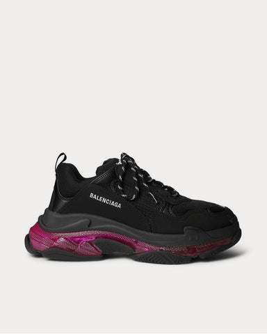 Balenciaga Triple S Mesh, Nubuck and Leather  Black low top sneakers