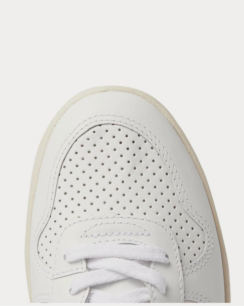 Veja V-10 Rubber-Trimmed Leather  White low top sneakers - 5