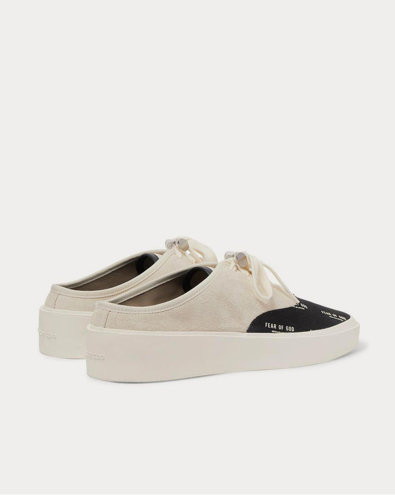 Fear of God 101 Suede and Logo-Print Canvas Backless  Stone low top sneakers - 4