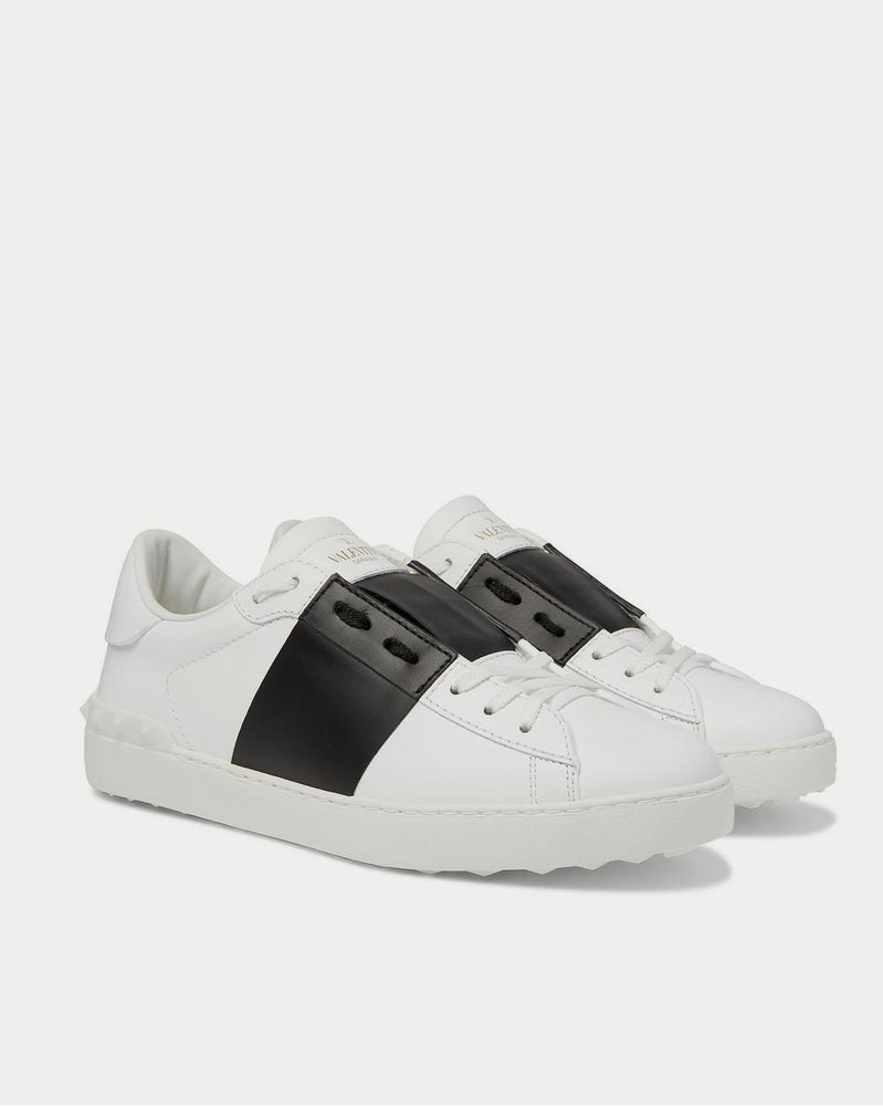 Valentino Open Striped Leather  White low top sneakers - 2