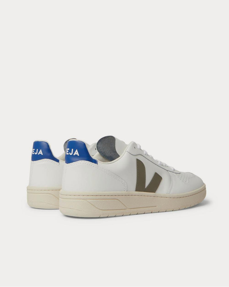 Veja V-10 Rubber-Trimmed Leather  White low top sneakers - 3