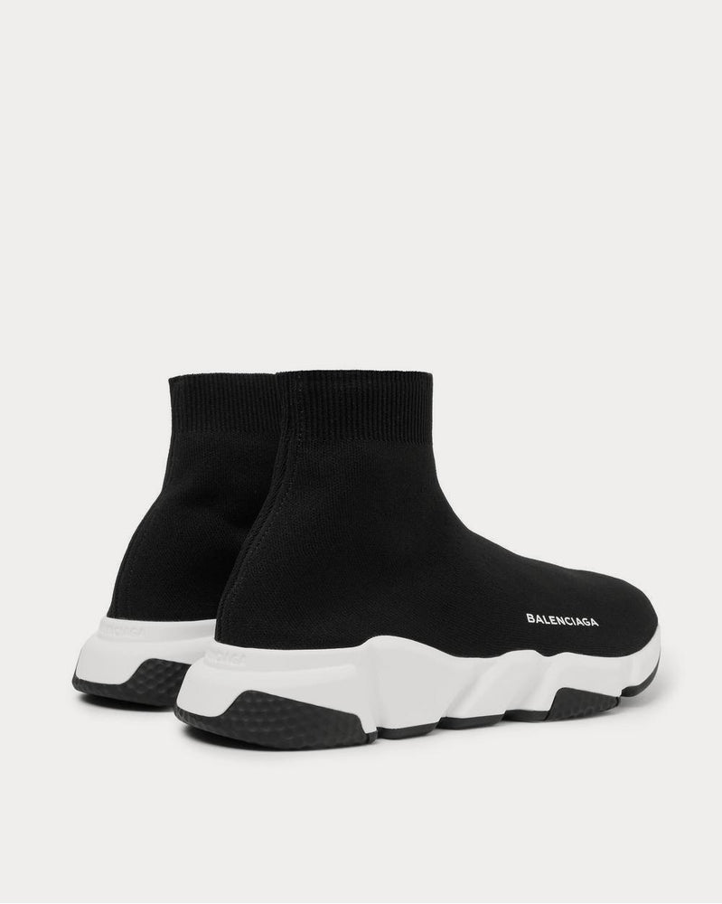 Balenciaga Speed Sock Stretch-Knit Slip-On  Black high top sneakers - 4