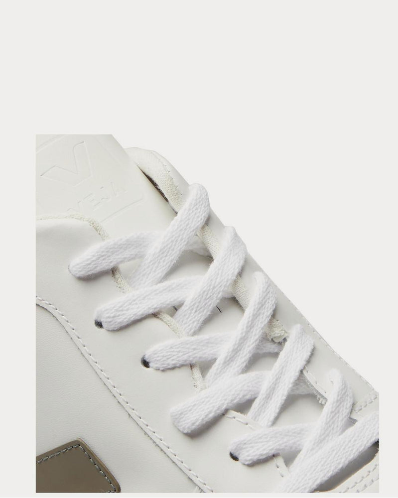 Veja V-10 Rubber-Trimmed Leather  White low top sneakers - 4