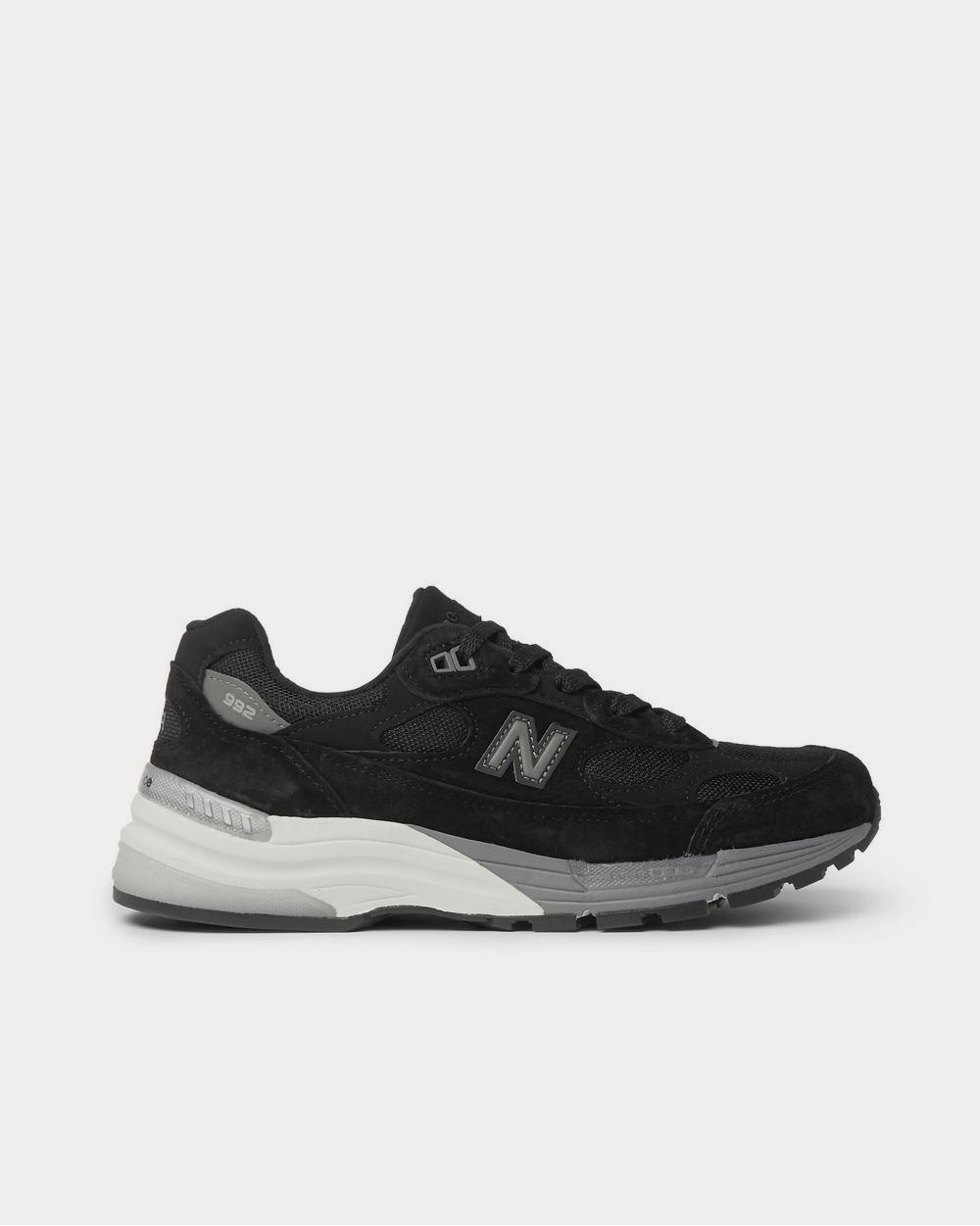 New Balance M992 Suede, Nubuck and Mesh  Black low top sneakers - 1