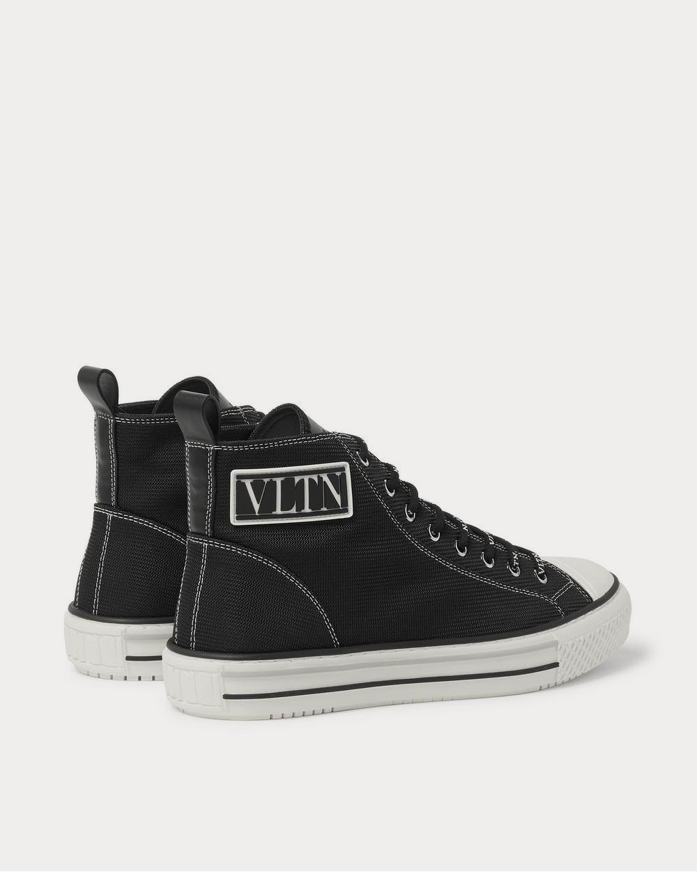 Valentino Logo-Detailed Tech-Canvas High-Top  Black high top sneakers - 3