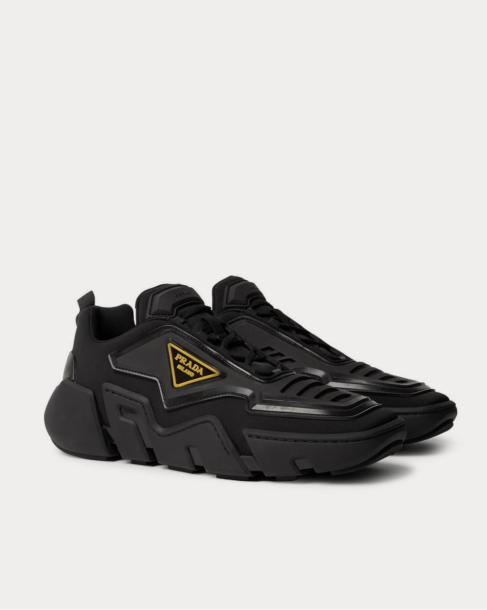 Prada Segment Neoprene and Rubber  Black low top sneakers - 2