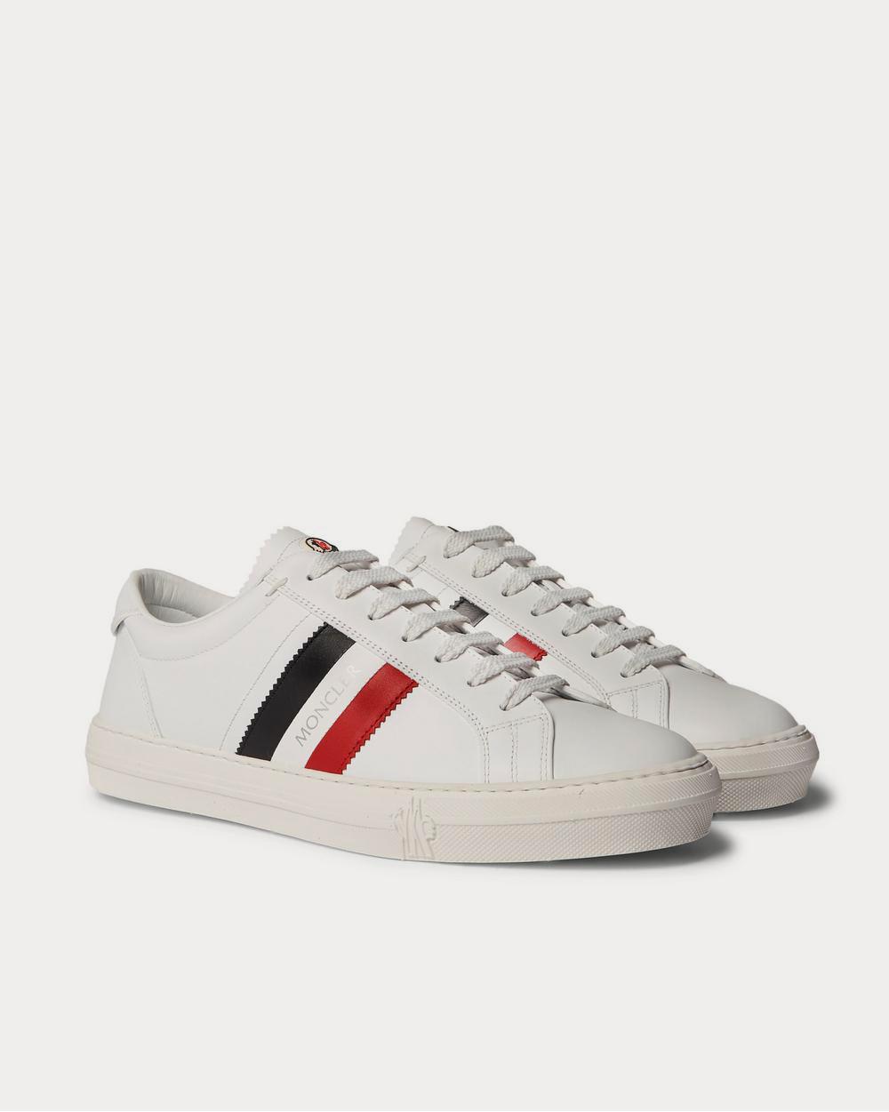 Moncler New Monaco Striped Leather  White low top sneakers - 2