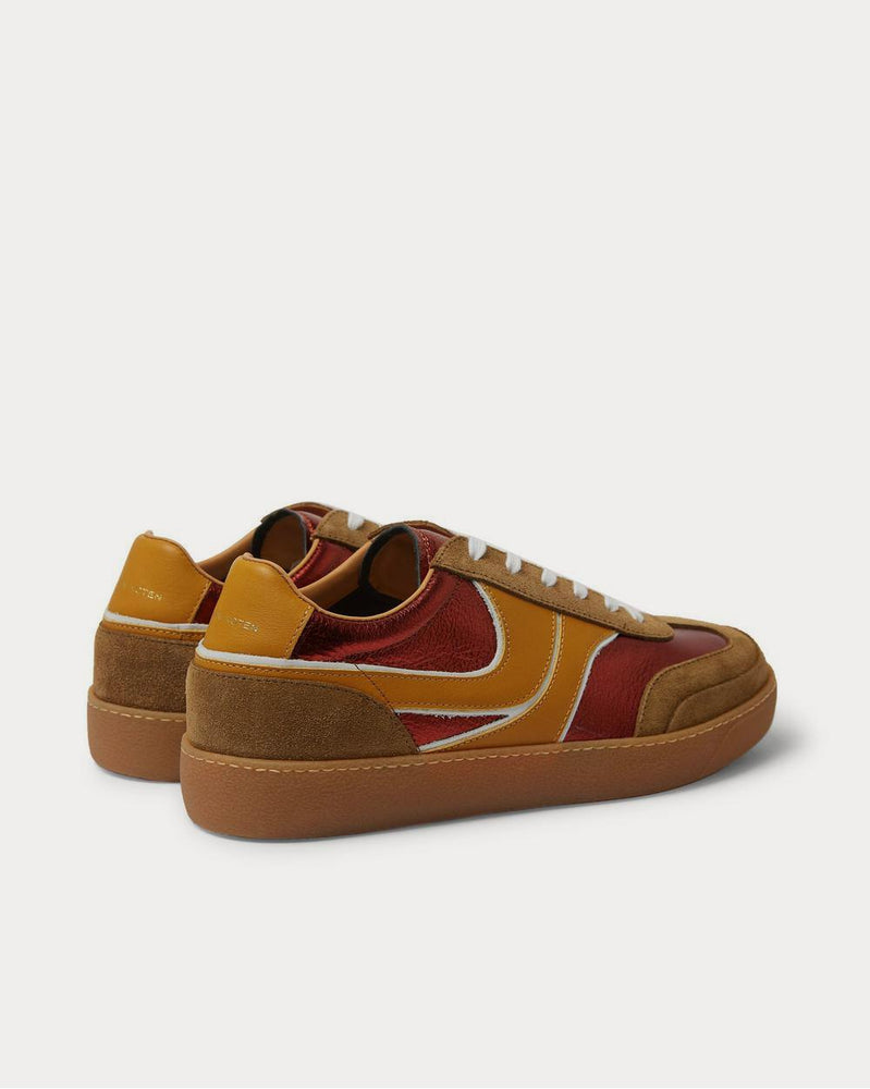 Dries Van Noten Panelled Suede and Leather  Brown low top sneakers - 3