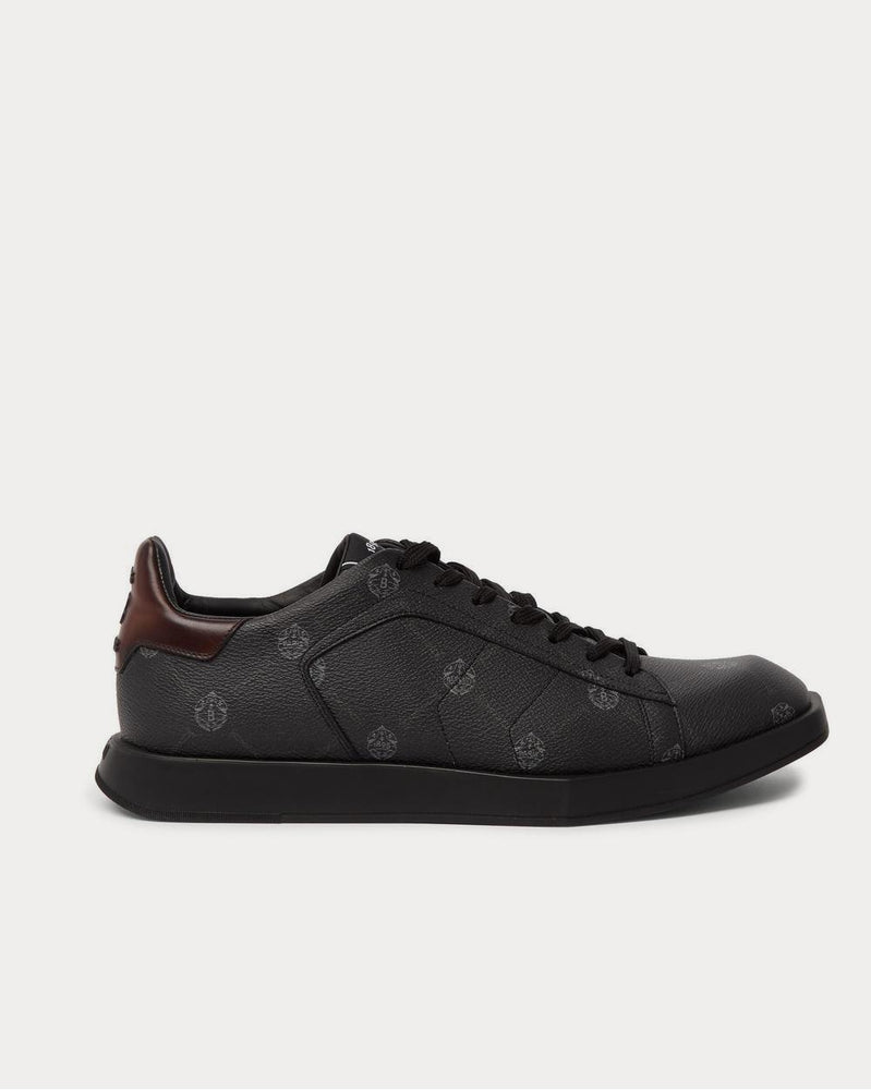 Berluti Stellar Logo-Print Full-Grain Leather  Black low top sneakers - 1