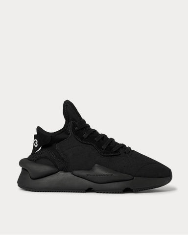 Y-3 Kaiwa Suede-Trimmed Canvas and Neoprene  Black low top sneakers