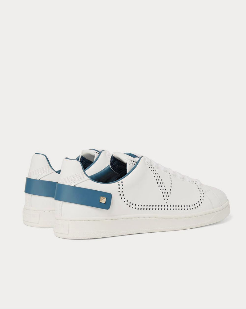 Valentino Backnet Perforated Leather  White low top sneakers - 4