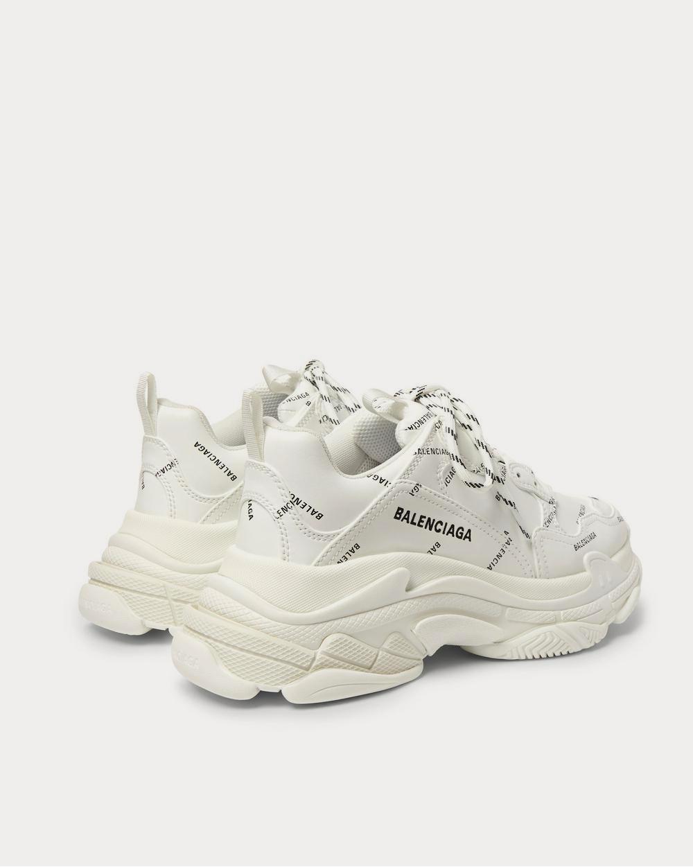 Balenciaga Triple S Logo-Print Faux Leather  White low top sneakers - 4