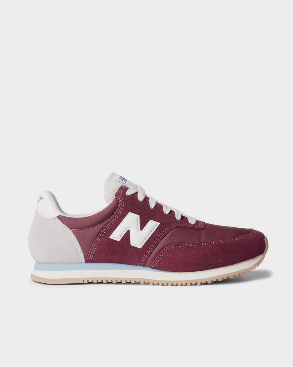 New Balance Comp 100 Leather and Suede-Trimmed Shell  Burgundy low top sneakers - 1