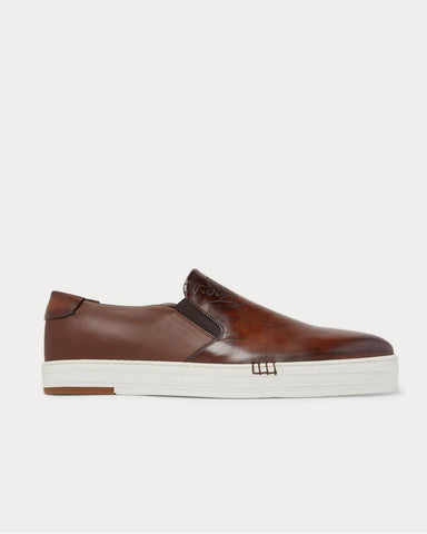 Berluti Playtime Scritto Leather Slip-On  Brown sneakers