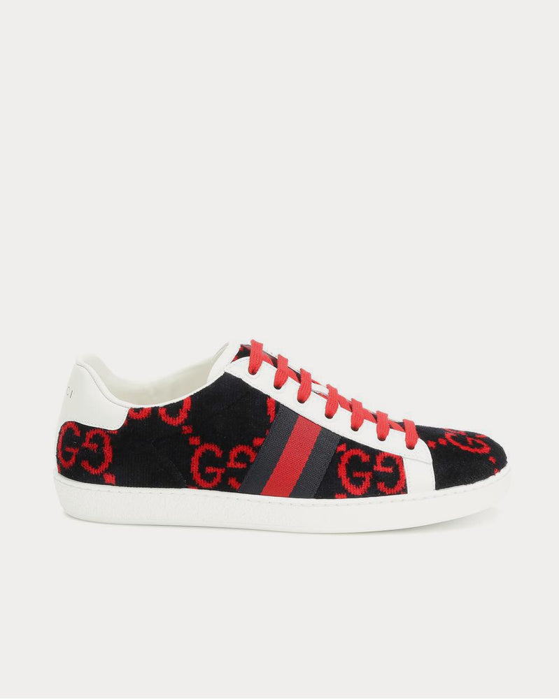 Gucci Ace GG terry cloth Navy Low Top Sneakers - 1