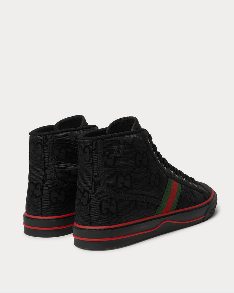 Gucci Off the Grid Webbing-Trimmed Monogrammed ECONYL Canvas High-Top  Black high top sneakers - 3