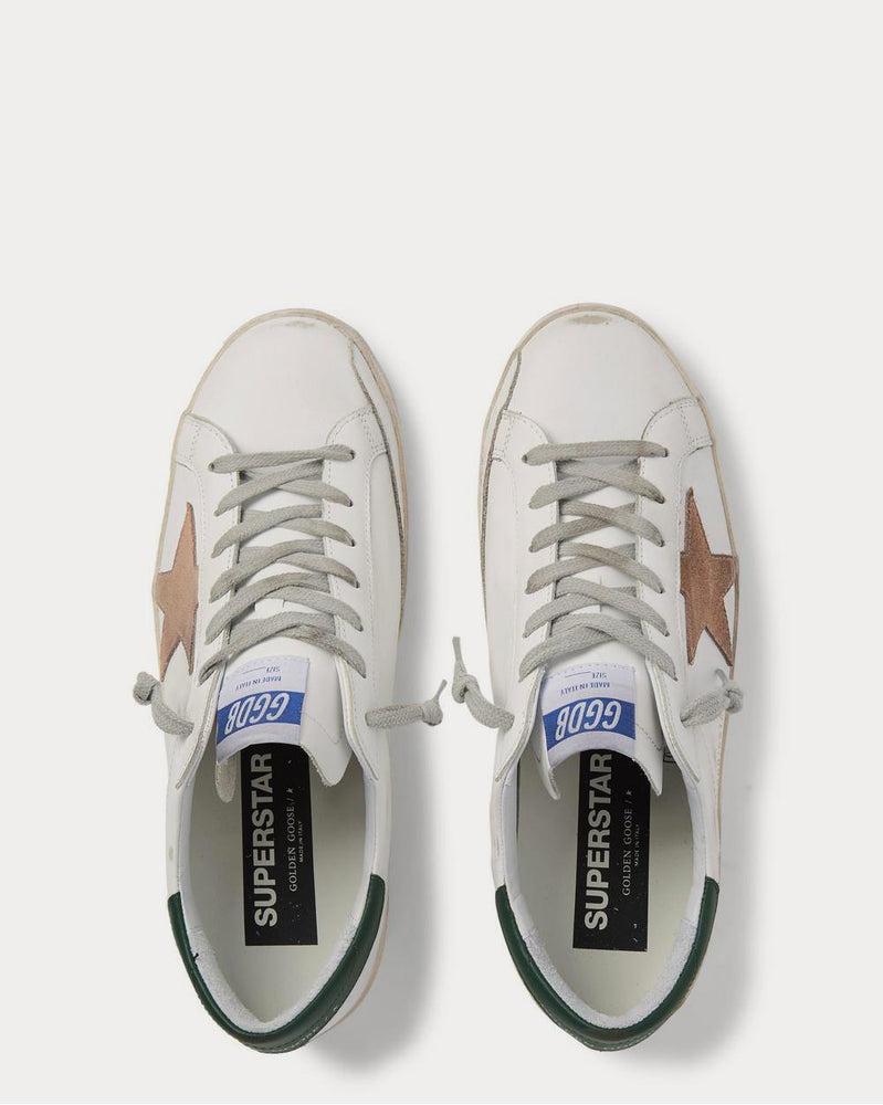 Golden Goose Superstar Distressed Leather and Suede  White low top sneakers - 6