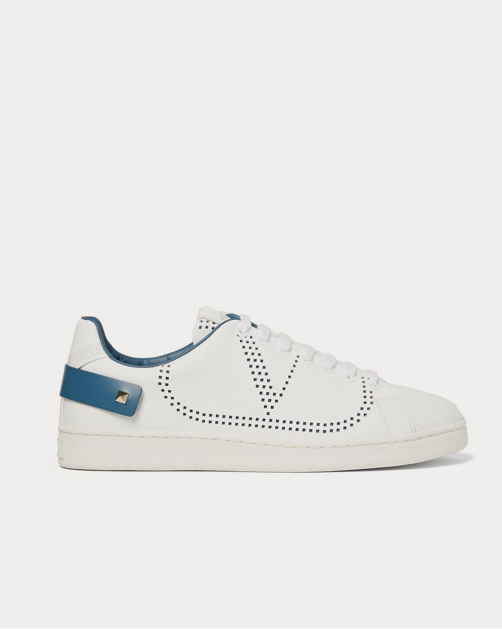 Valentino Backnet Perforated Leather  White low top sneakers - 1