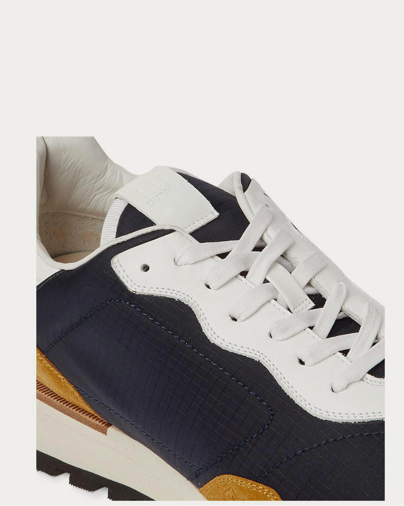 Dunhill Axis Ripstop, Suede and Leather  Navy low top sneakers - 4