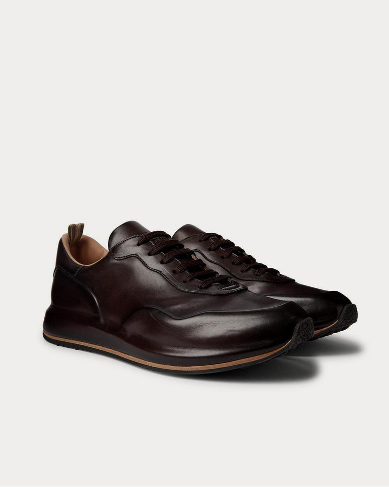 Officine Creative Race Lux Leather  Dark brown low top sneakers - 2