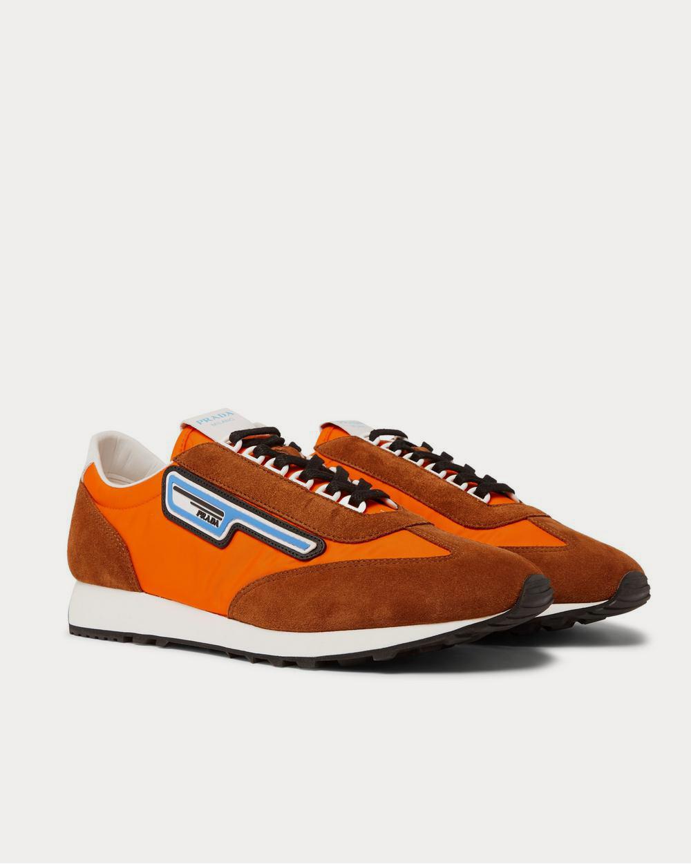 Prada Milano 70 Rubber and Leather-Trimmed Nylon  Orange low top sneakers - 2