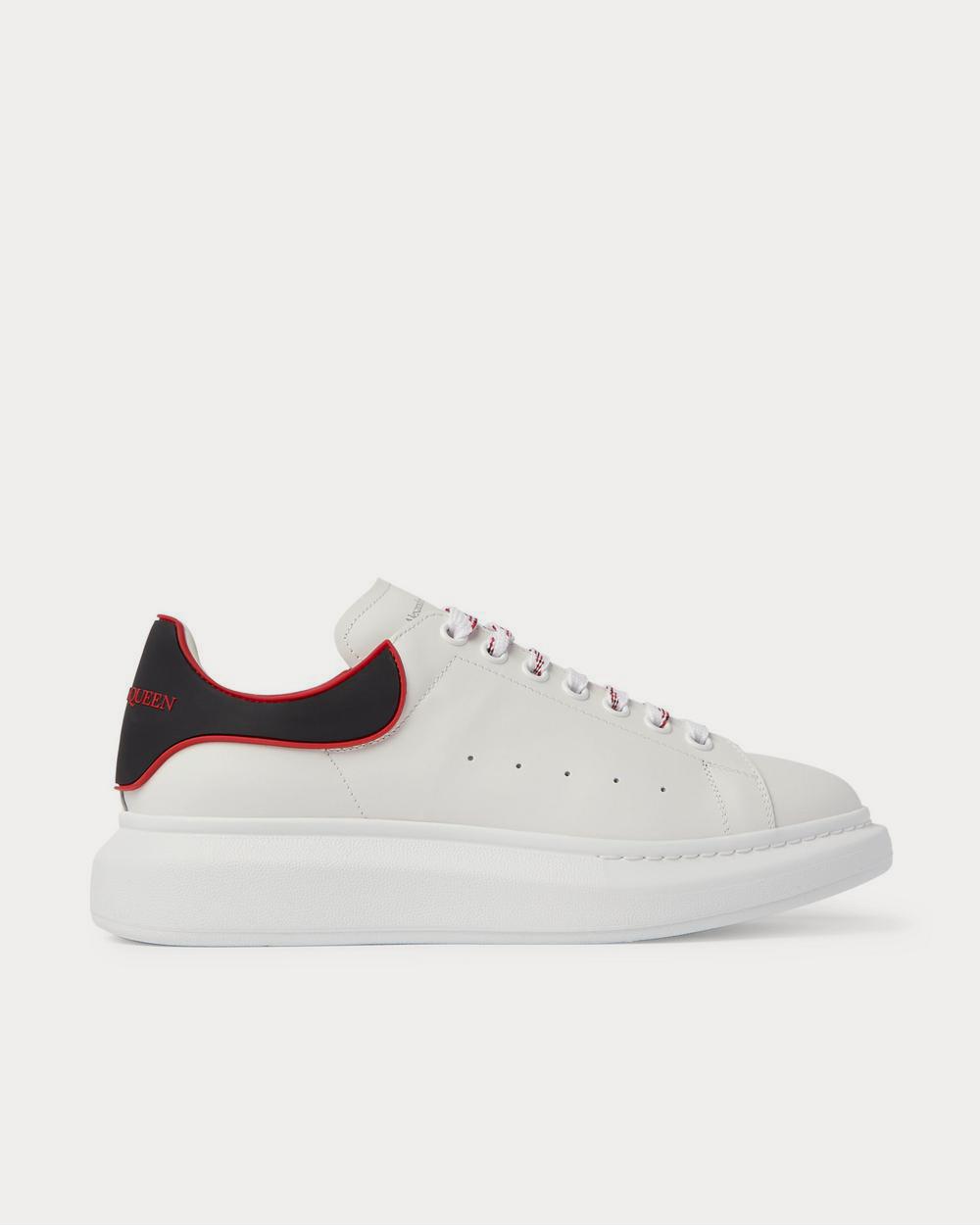 Alexander McQueen Exaggerated-Sole Rubber-Trimmed Leather  White low top sneakers - 1