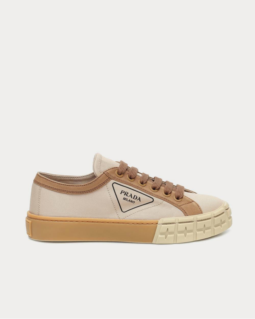 Prada Wheel canvas Corda Khaki Low Top Sneakers - 1