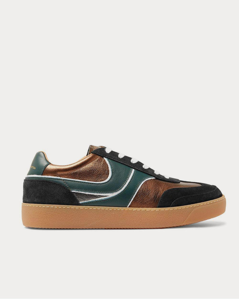 Dries Van Noten Panelled Suede and Leather  Brown low top sneakers - 1