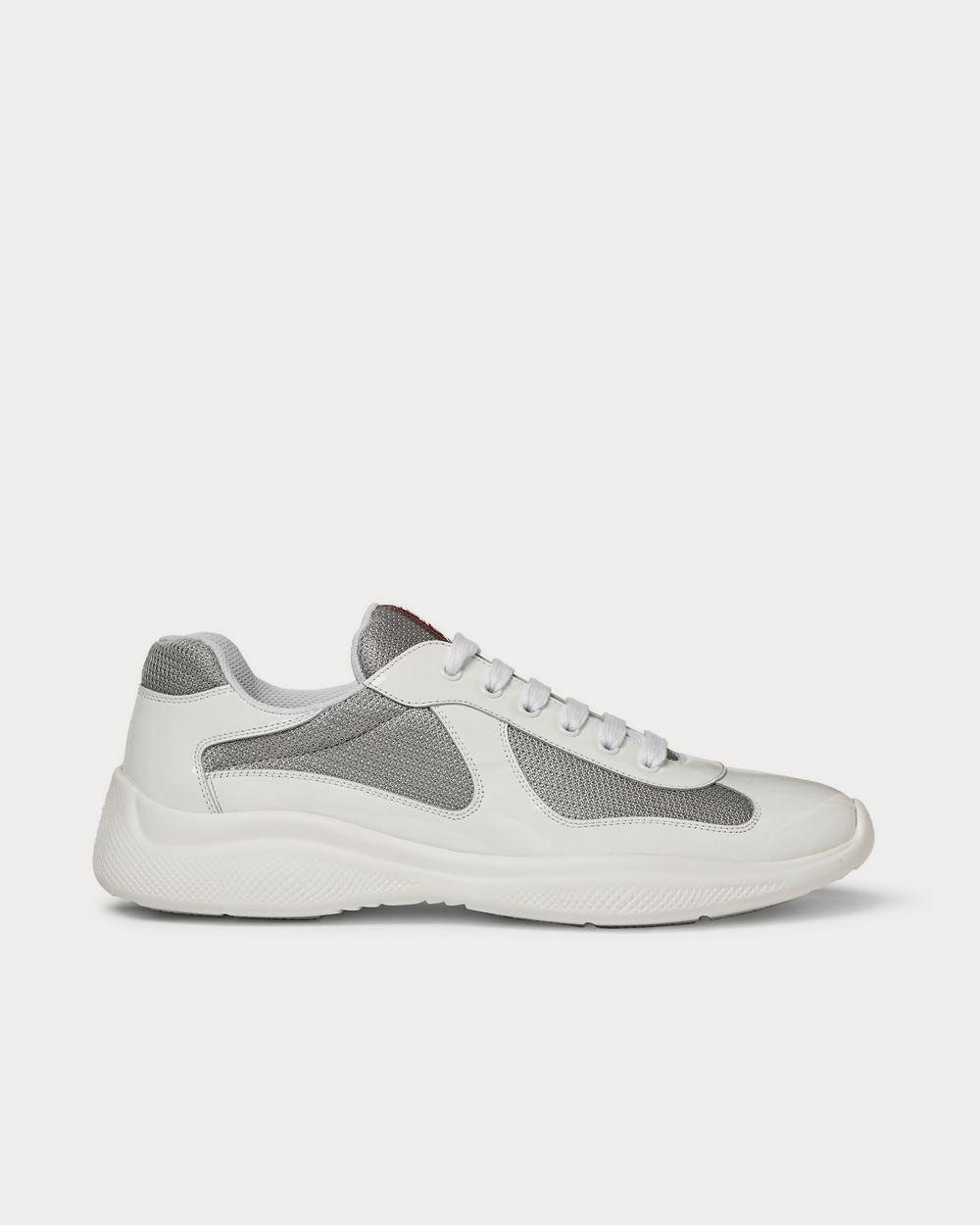 Prada America's Cup Patent-Leather and Mesh  White low top sneakers - 1