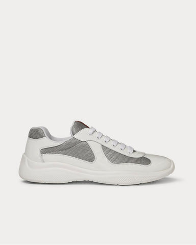 Prada America's Cup Patent-Leather and Mesh  White low top sneakers