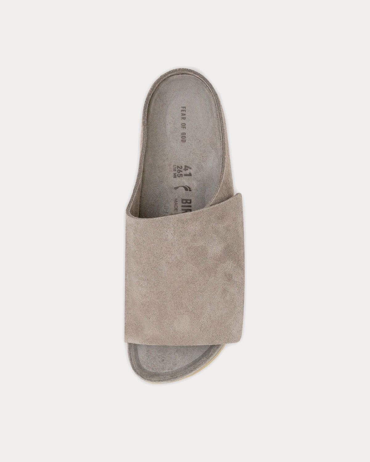 Fear of God x Birkenstock Los Feliz Suede Cement Slip Ons - 2