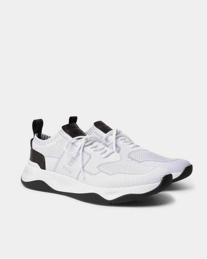 Berluti Leather-Trimmed Mesh  White low top sneakers - 2