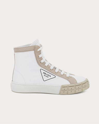 Prada Wheel Bianco Corda High Top Sneakers