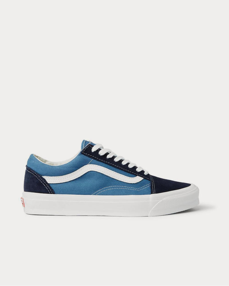 Vans OG Old Skool LX Leather-Trimmed Suede and Canvas  Blue low top sneakers - 1