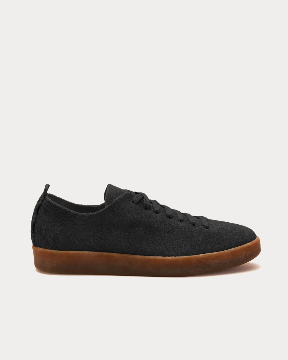 Feit Hand Sewn Latex Suede Black Low Top Sneakers - 1