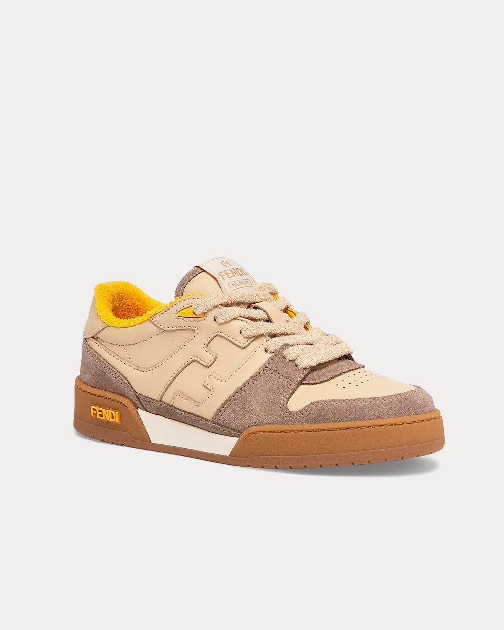 Fendi Match Suede Beige Low Top Sneakers - 3