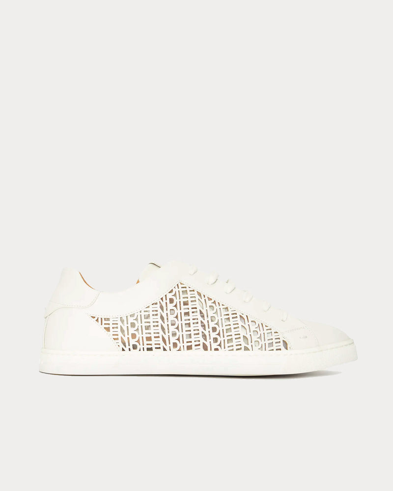 Fendi Laser-cut Logo White Low Top Sneakers - 1