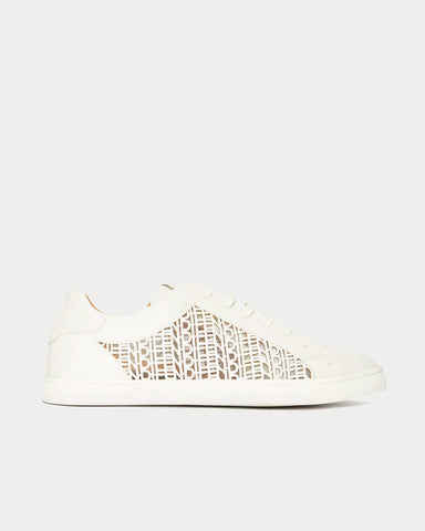 Fendi Laser-cut Logo White Low Top Sneakers