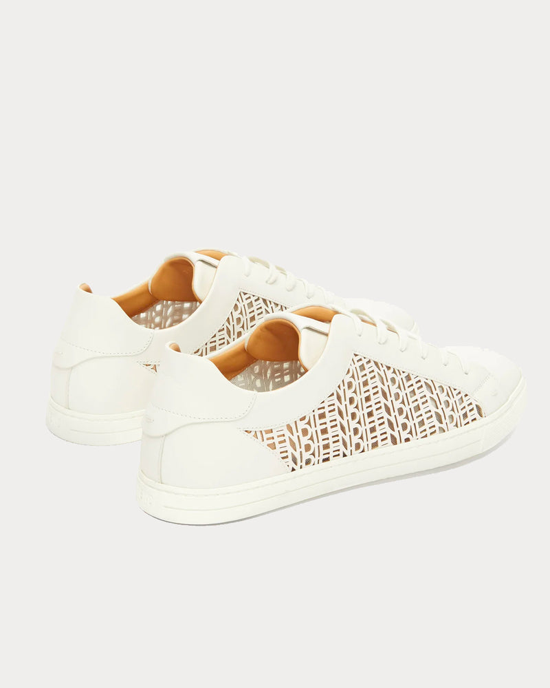 Fendi Laser-cut Logo White Low Top Sneakers - 3