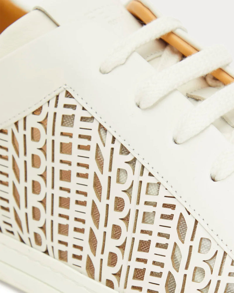 Fendi Laser-cut Logo White Low Top Sneakers - 4