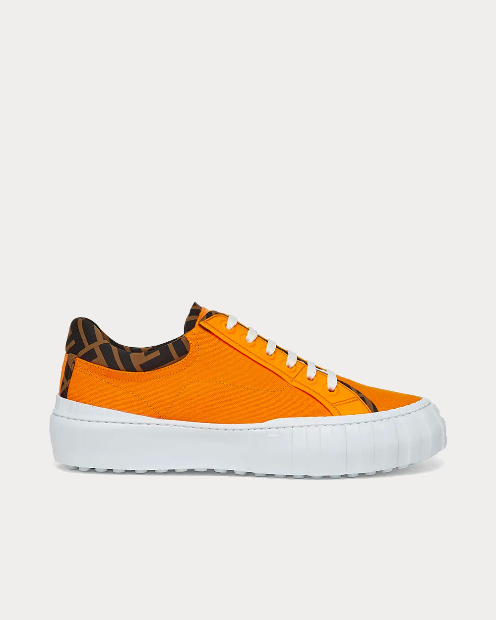 Fendi Canvas Orange Low Top Sneakers - 1