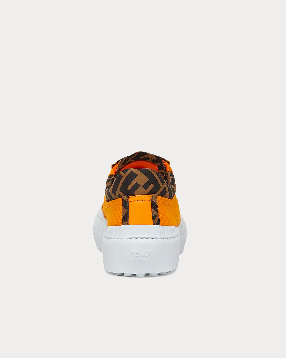 Fendi Canvas Orange Low Top Sneakers - 4