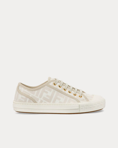 Fendi Domino FF Fabric White Low Top Sneakers