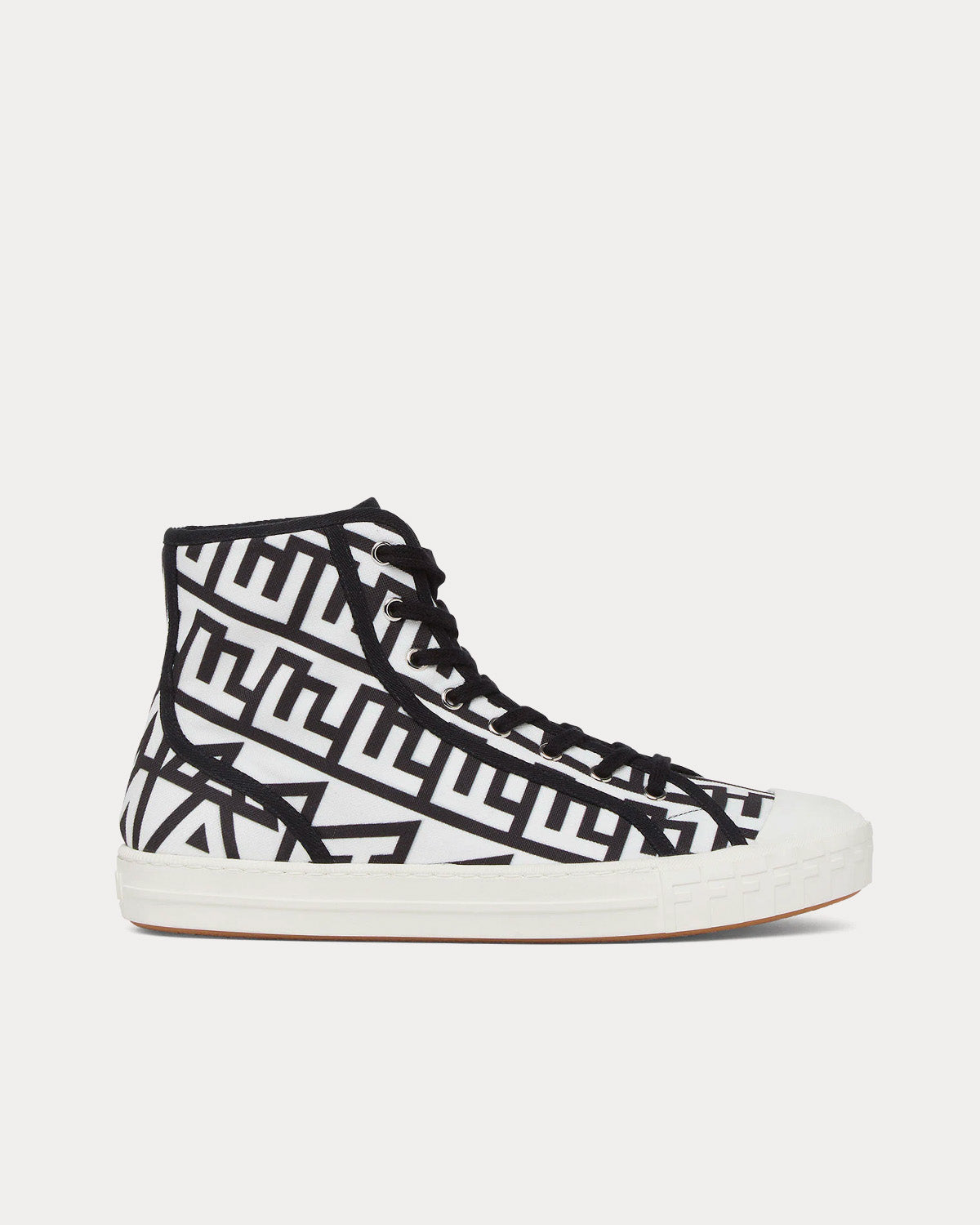 Domino Two-Tone Canvas White / Black High Top Sneakers
