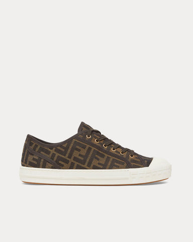 Fendi Domino FF Fabric Brown Low Top Sneakers