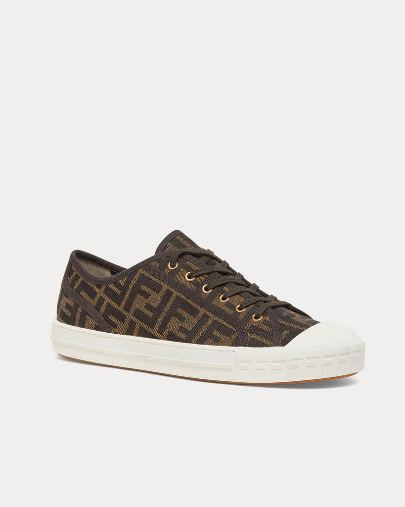 Fendi Domino FF Fabric Brown Low Top Sneakers - Sneak in Peace