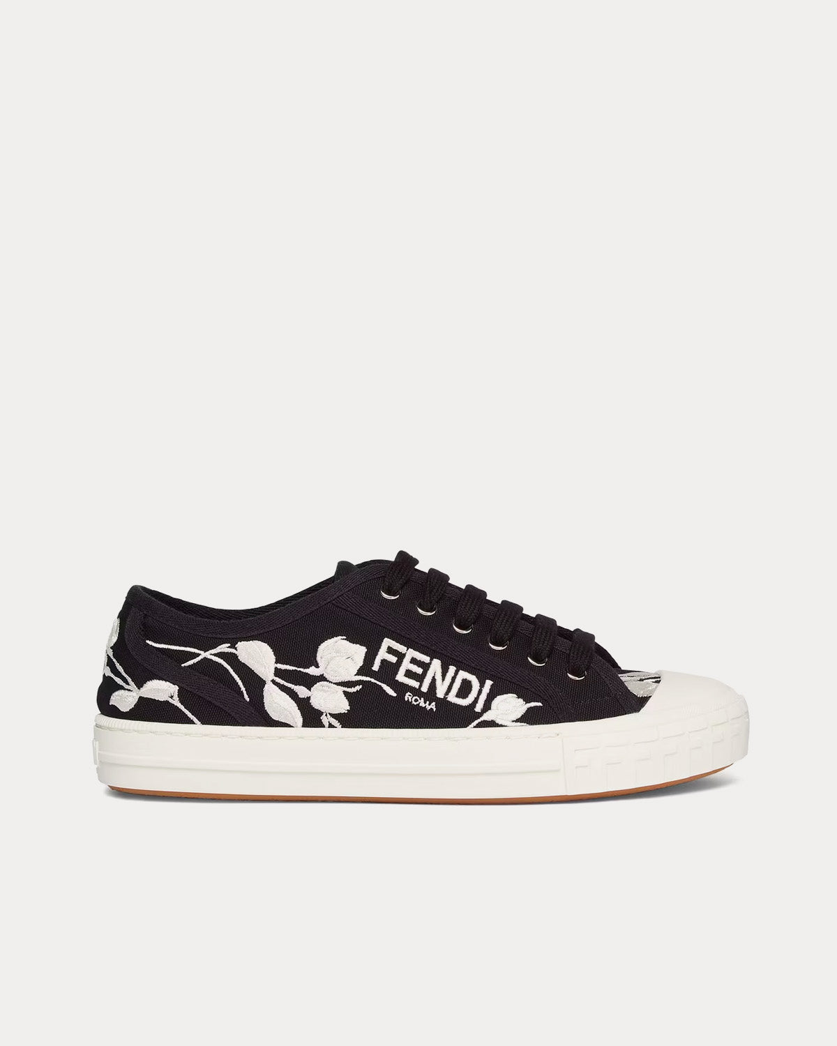 Fendi Domino Canvas Black Low Top Sneakers - 1