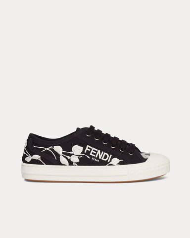 Fendi Domino Canvas Black Low Top Sneakers